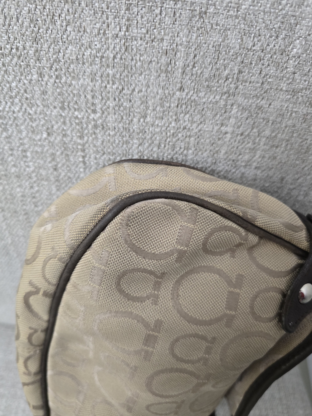 Vintage Salvatore Ferragamo Gancini Monogram Canvas Satchel Bag - Picture 8 of 11